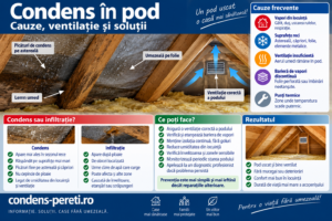 Condens în pod – umezeală pe astereală, căpriori și folie
