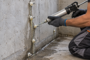 Injectare rost de turnare în beton pentru oprirea infiltrațiilor