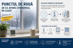Punctul de rouă – explicație despre condens, temperatură și umiditate
