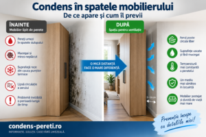 Condens în spatele mobilierului – umezeală și mucegai în spatele dulapului